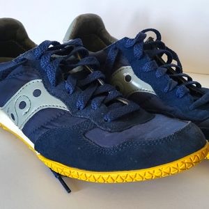 Mens Saucony Originals Vintage Sneakers- navy blue and yellow (Size 8)